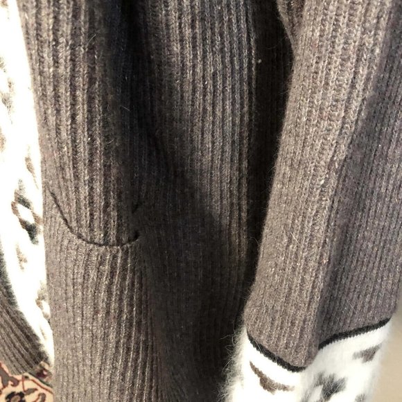 Southwestern Aztec Lilly of California 80's Long Cardigan Sweater Wool Blend - Picture 4 of 5